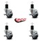 Service Caster 3'' Thermoplastic Rubber Swivel 1-3/4'' Expanding Stem Caster Set with Brake, 4PK SCC-EX20S314-TPRB-TLB-134-4 - alternate 2